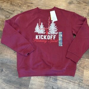 All in Motion Christmas Holiday Maroon Kids Crewneck Fleece